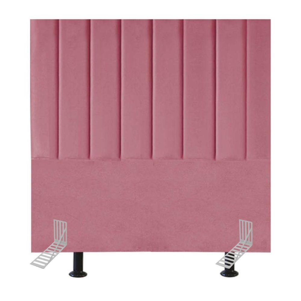 Cabeceira Estofada Cama Solteiro 100 Cm Sara Suede E Frame Cor:rosa