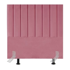 Cabeceira Estofada Cama Solteiro 100 Cm Sara Suede E Frame Cor:rosa