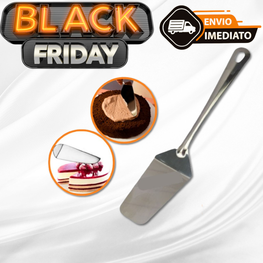 Espátula para Cortar Bolo Torta e Pães de Aço Inox Multiuso Universal 25Cm