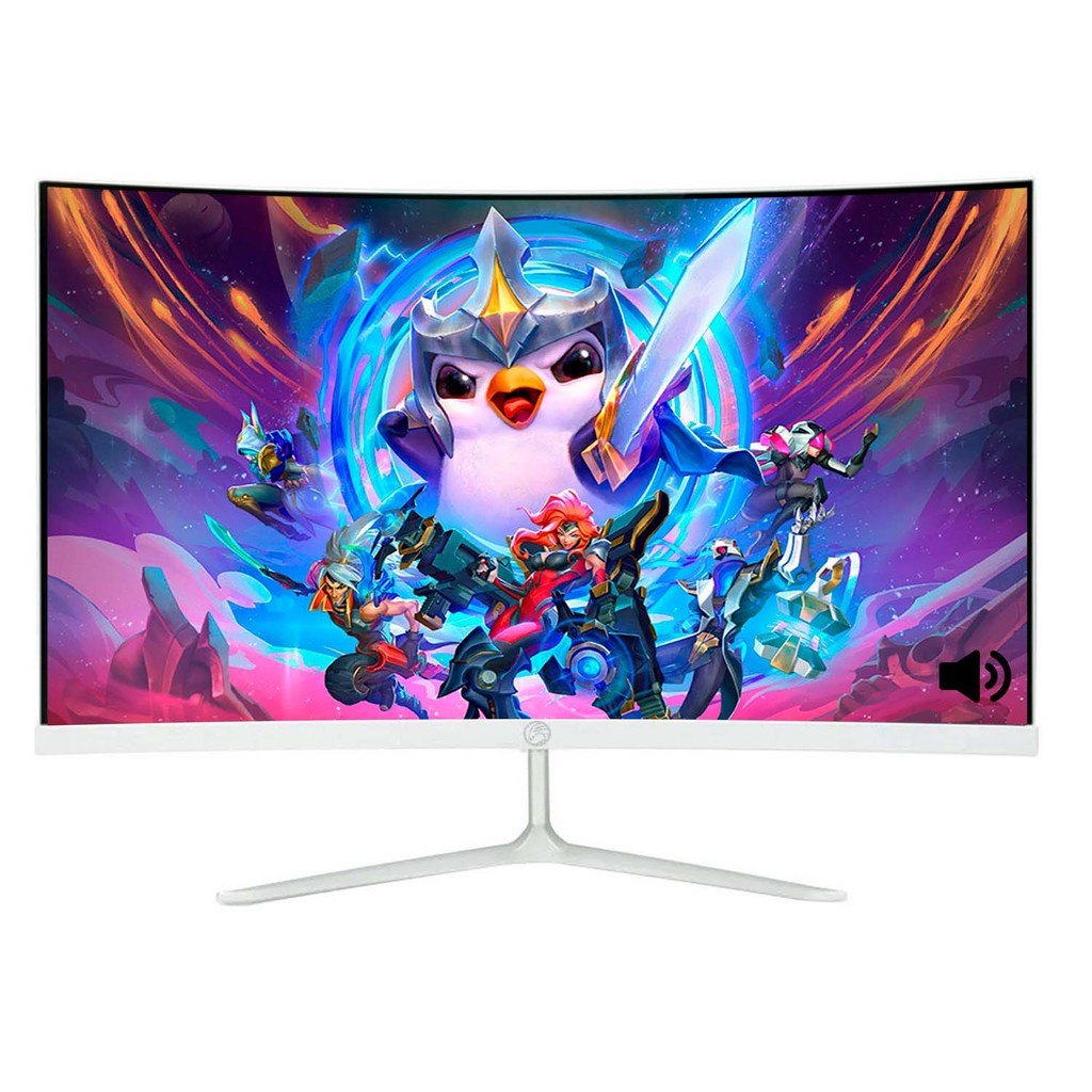 Monitor Led 23.8 Borda Infinita Curvo Full Hd Branco C/áudio em Oferta na Shopee