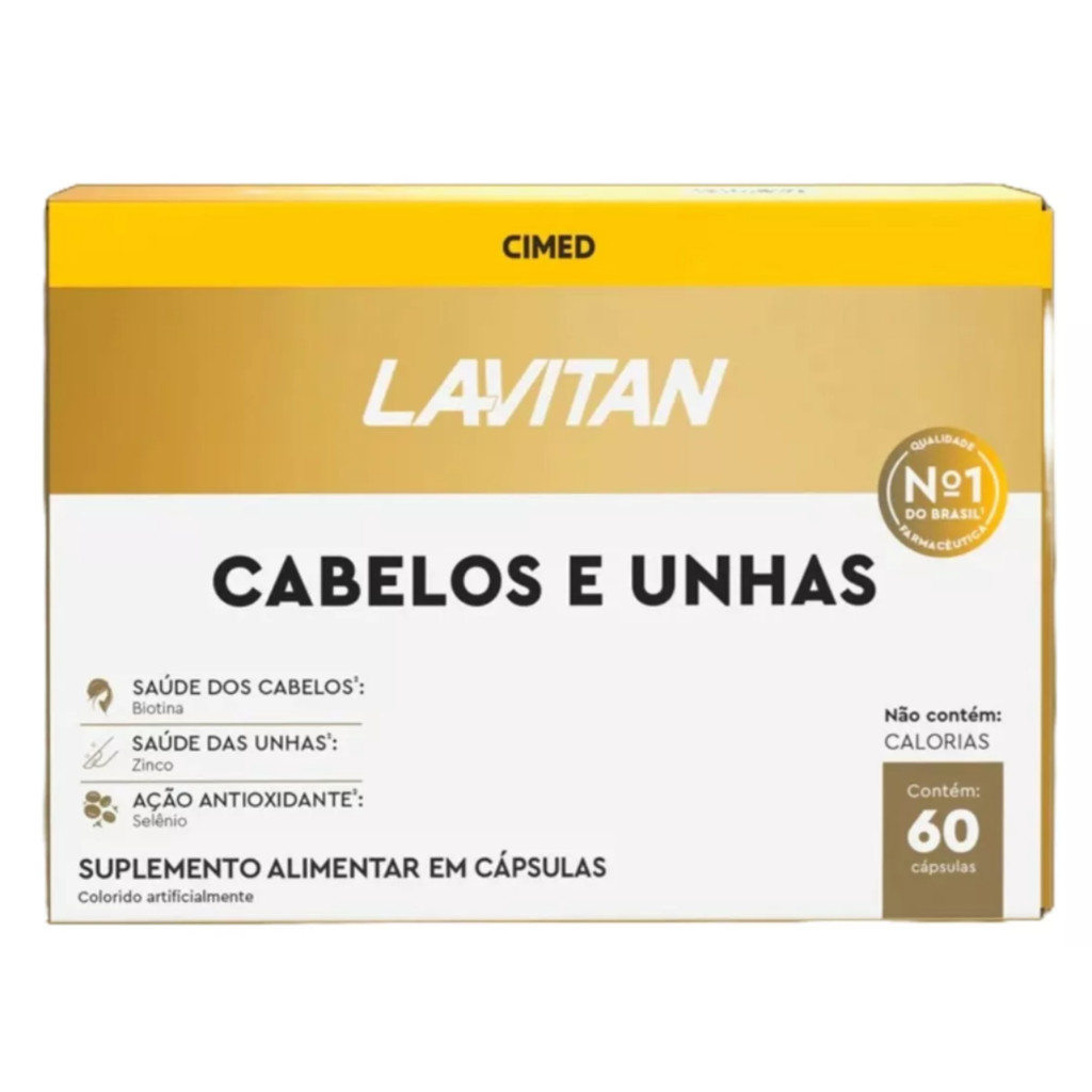 Lavitan Vitamina Para Cabelos E Unhas Com 60 Cápsulas Sabor