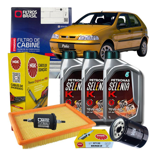Kit Revisao Fiat Palio Fire 1.0 2005 Em Diante 15w40 Selenia em Oferta na Shopee