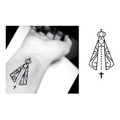 Tatuagem Temporária Nossa Senhora Aparecida Modelos 10x6cm