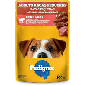 CAIXA LEVE18 PAGUE 15 RAÇÃO ÚMIDA PEDIGREE SACHE AO MOLHO RAÇA PEQUENA CARNE 100G 