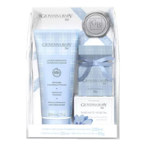 Kit Giovanna Blue Colônia Hidratante E Sabonete Vegetal