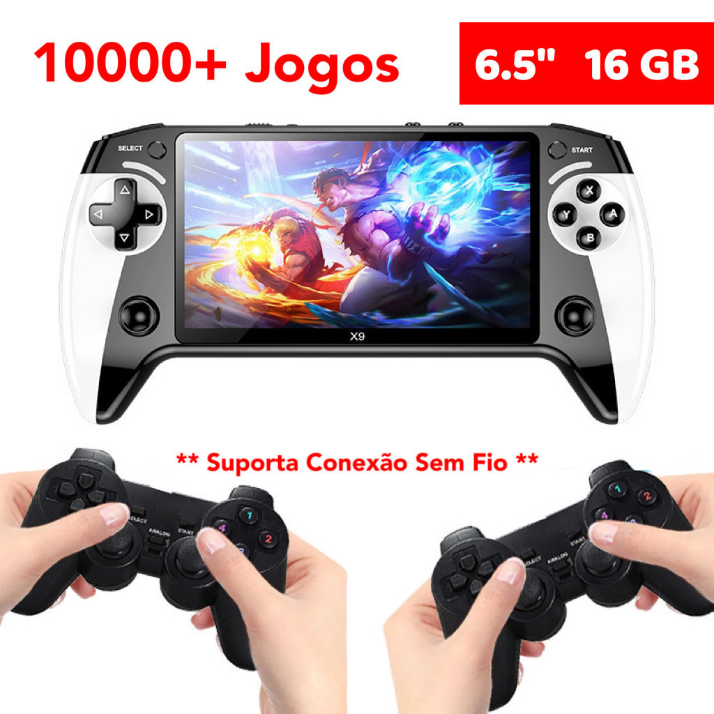 Video Game Console Portátil 16GB 10000 Jogos Retrô 6.5 Polegadas Display de Alta Definição em Oferta na Shopee