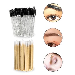 Kit Pincel Escovinha + Palito Algodão Sobrancelha Unhas Design de Sobrancelha Salão Studi…