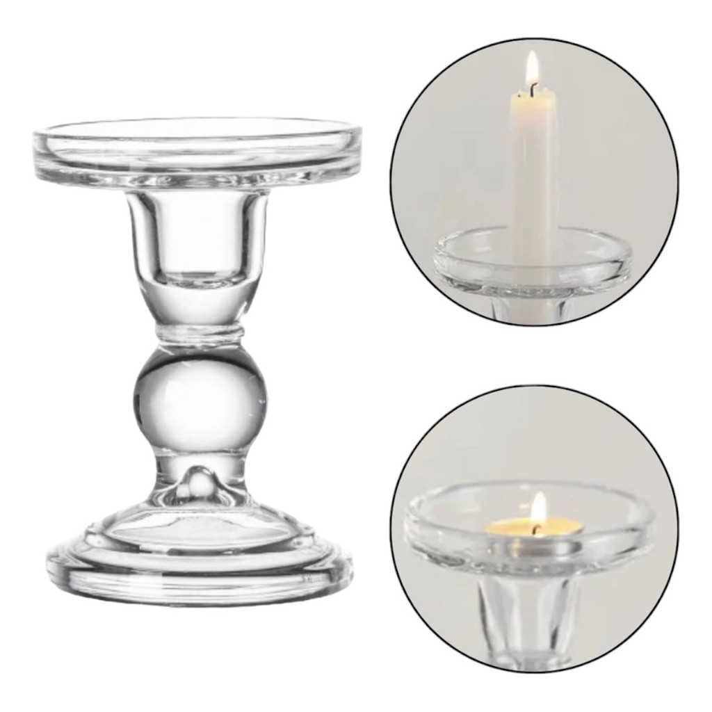 Castiçal de Vidro Suporte para Vela 7 Dias Porta Vela Decorativo Mesa Alta Qualidade Envio Já