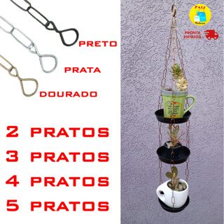 Violeteiro corrente metal 2 3 4 ou 5 pratos violeta pratinho em Oferta na Shopee