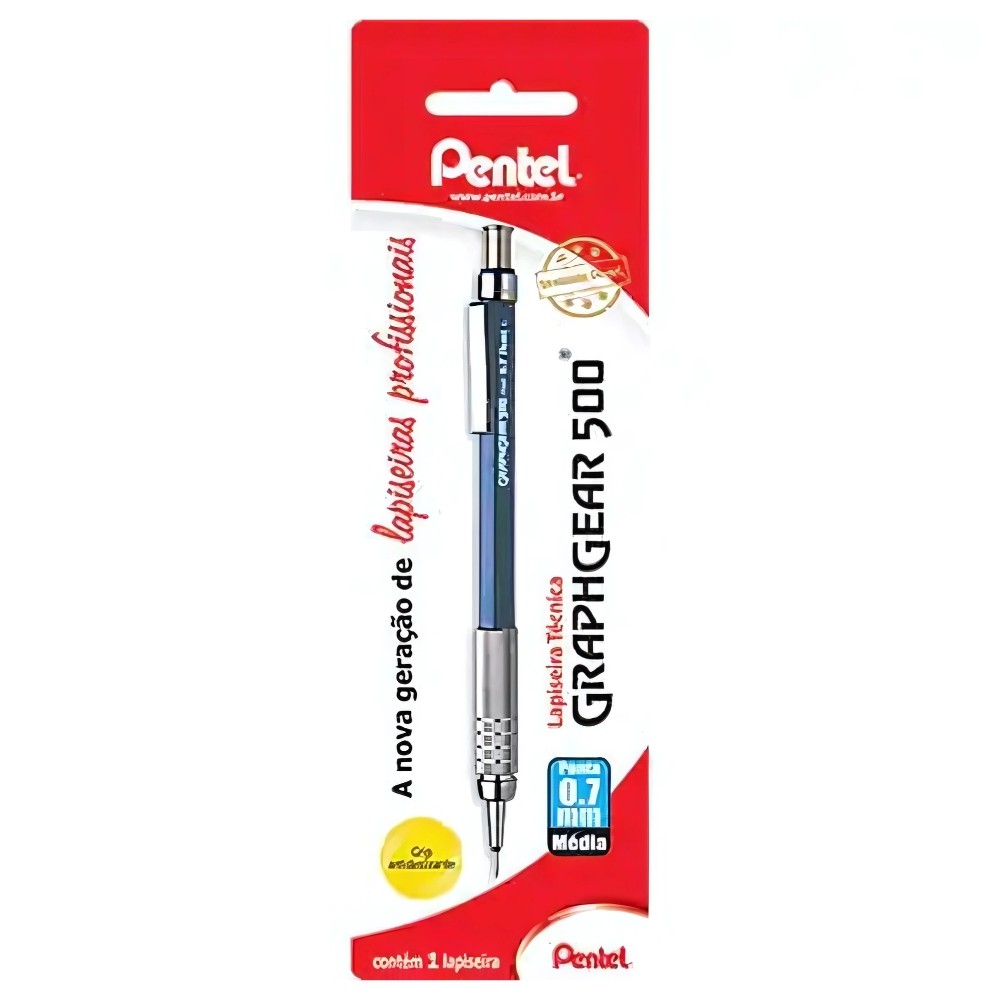 Lapiseira Técnica Pentel Graphgear 500, 0.7mm,  Azul, PG527-C