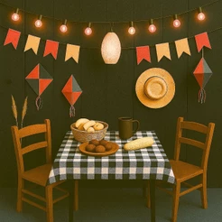10~60 TOALHA MESA PRETA 78X78 XADREZ 6132-RP FESTA JUNINA (EX) (CHOCO)