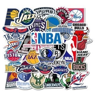 KIT (02) -- 02 Cartela 32 Adesivo de Time De Basquete Vinil Impermeável da NBA Retrô  Skate/Notebook -  Skate Snowboard