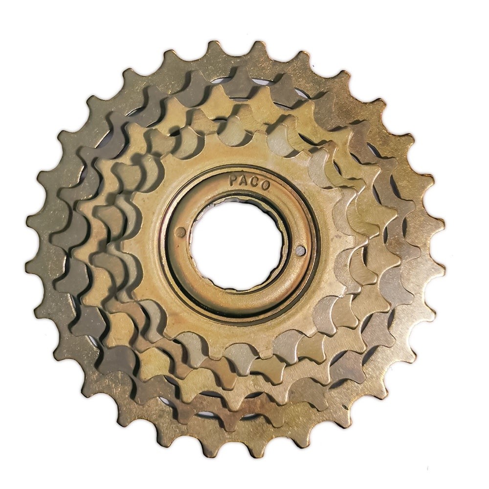 Roda Livre 6v Catraca Pinhão 14/28D Dourada de Rosca Paco