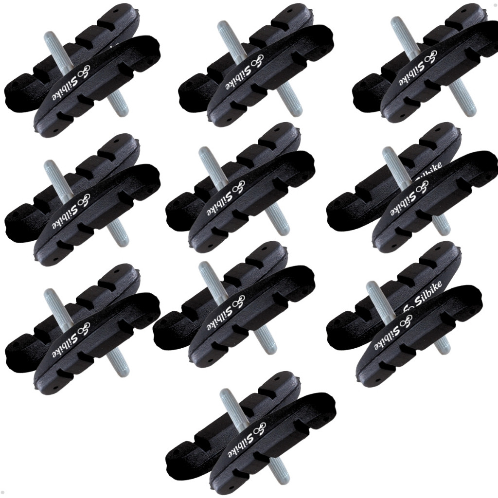 10 Pares Sapata Freio Bike Mtb Borracha V-brake 70mm C/pino Pastilha Borrachinha Freio de Bicicleta em Oferta na Shopee