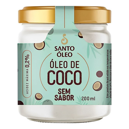 Óleo De Coco Sem Sabor 200ml Santo Óleo