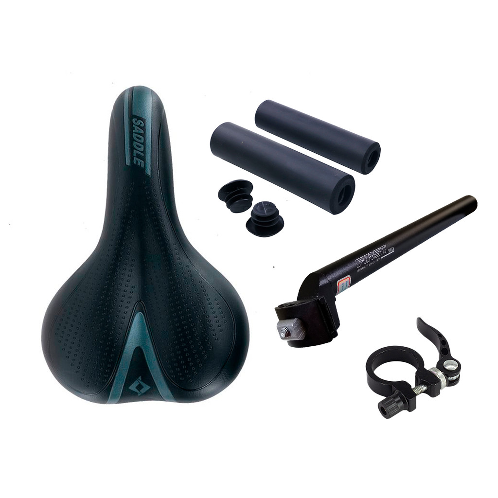 Kit De Bicicleta Banco Fofão Selim/Abraçadeira/Canote/Manopla MTB CONFORT SADDLE FHBAZ -FIRST
