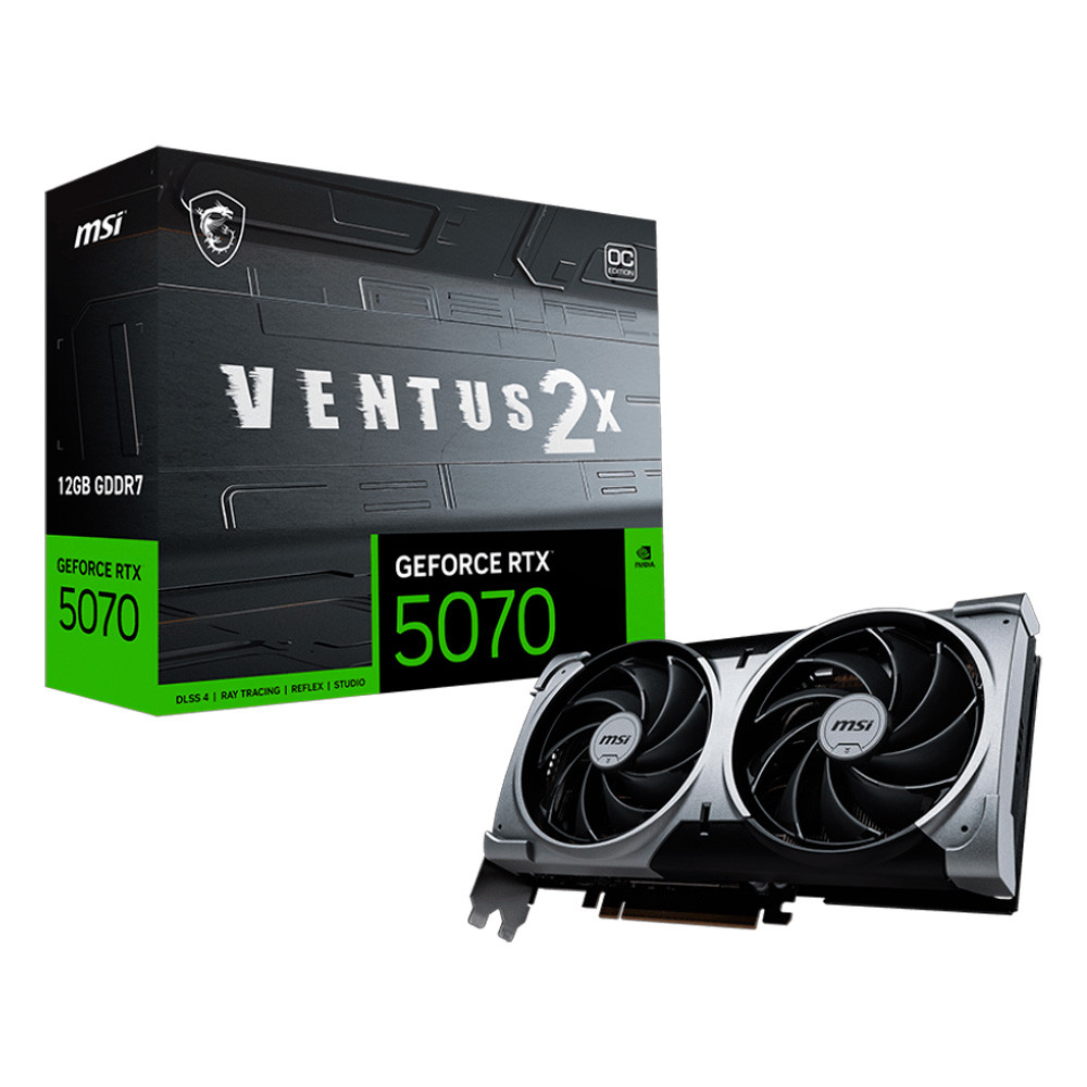 Placa de Vídeo MSI RTX 5070 12GB GDDR7 192 Bits Ventus 2x OC 912-V532-009 em Oferta na Shopee