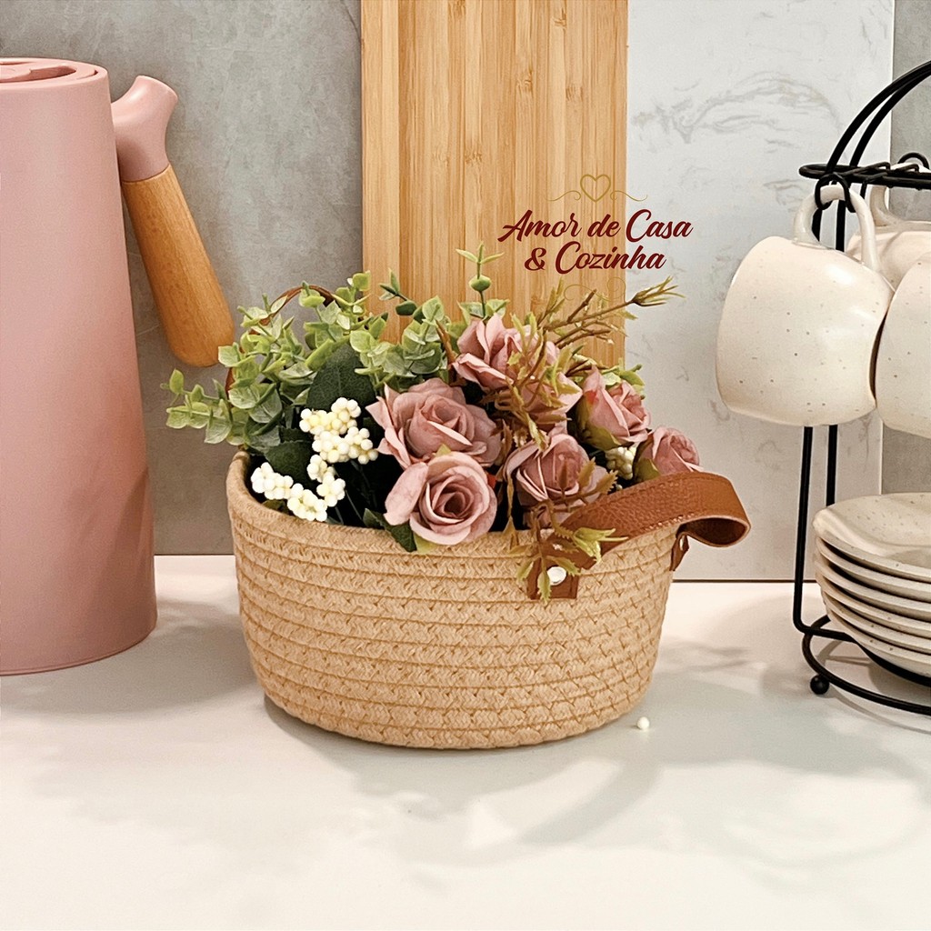 CESTO DECORATIVO COM ALÇA 19X9CM