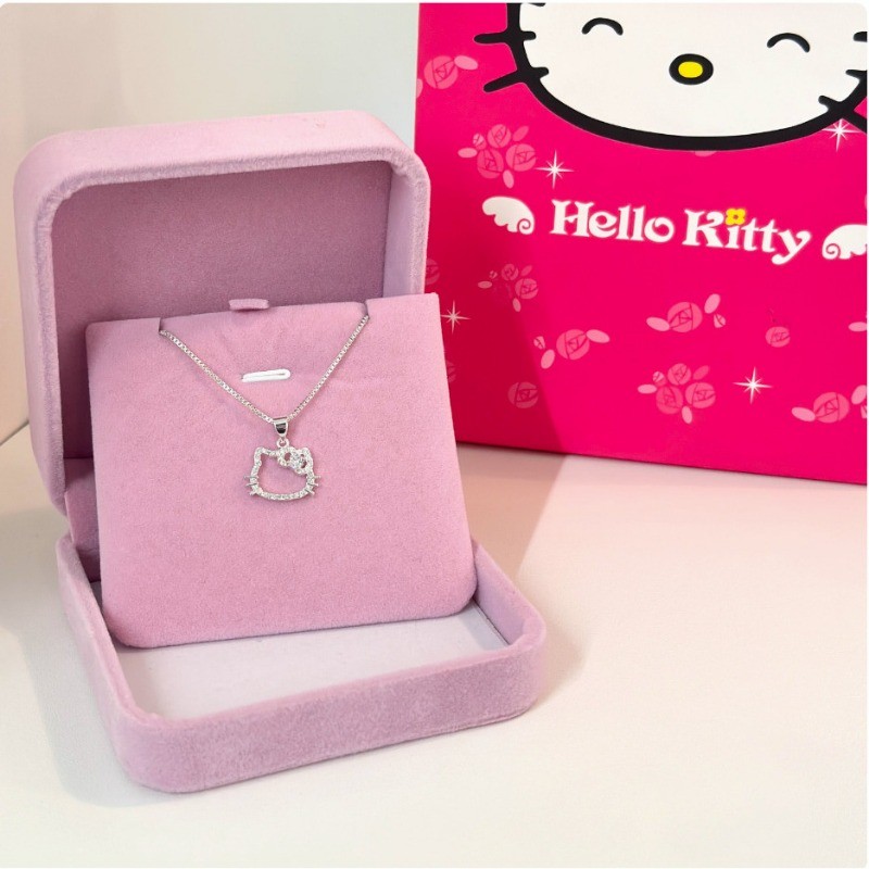 Colar De Prata Hello Kitty Para Mulheres , Pingente Fofo , Presente Namorada , Dia Dos Namorados , Joias Doces em Oferta na Shopee