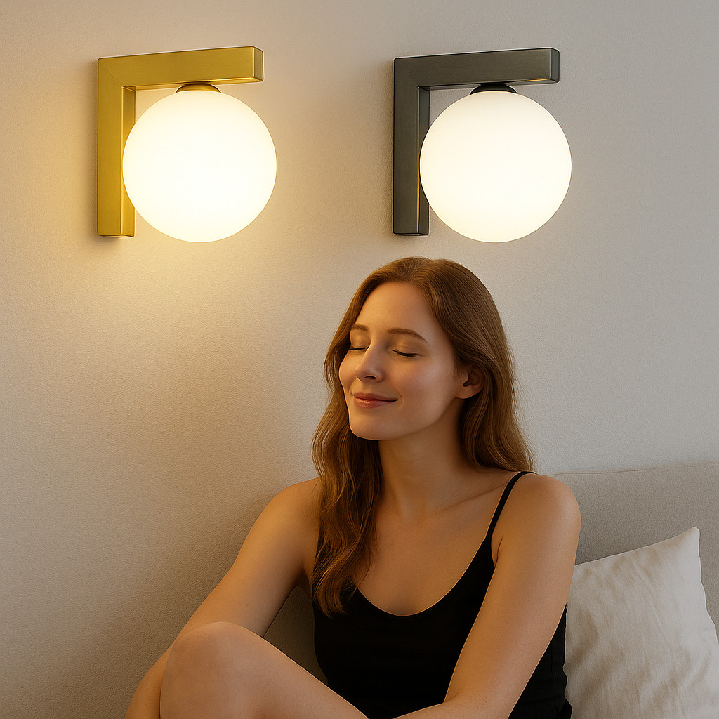 Arandela Parede Esfera Luxuo LED 6W 3 Cores ajustáveis Bivolt IP20