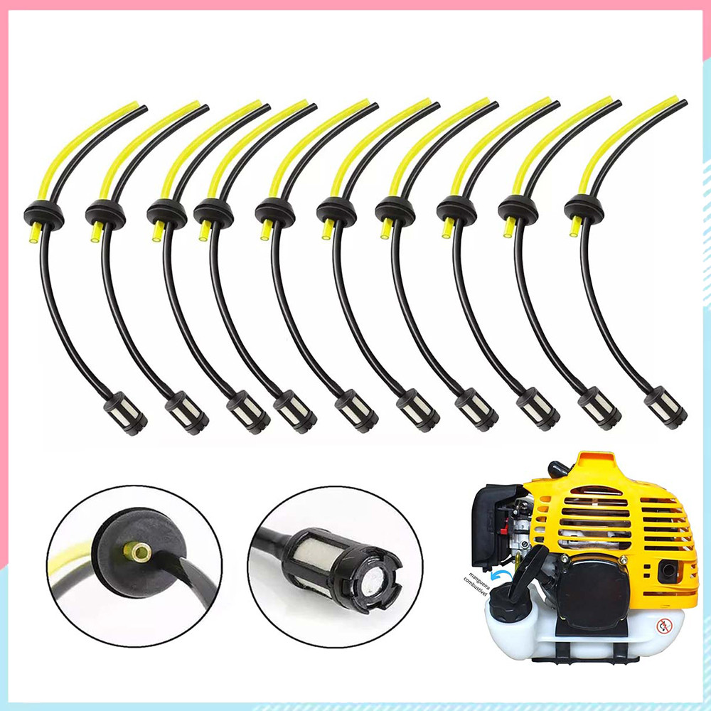 10 peças de mangueira Universal para cortador de grama, combustível, tanque de combustível, casa de botão, filtro, duto
