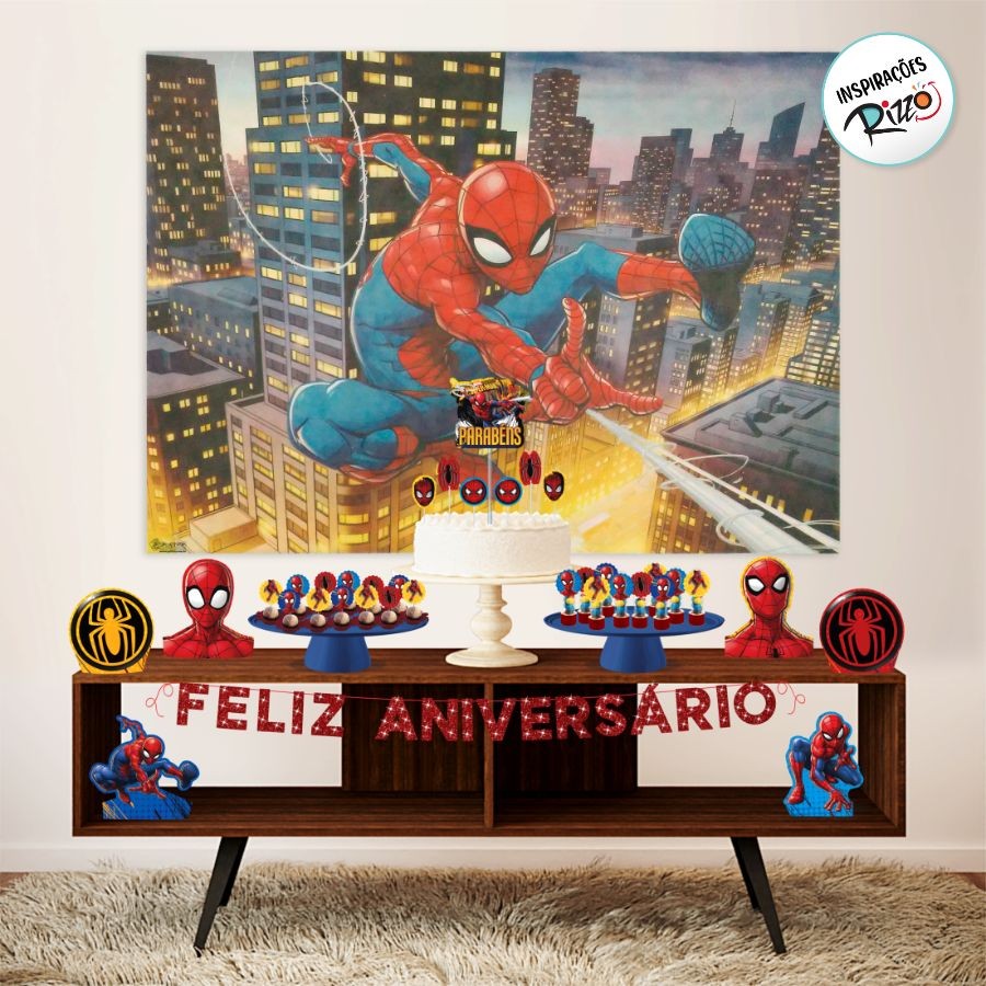 Kit Festa Fácil - Homem Aranha - 39 Itens - 1 unidade - Disney Original - Rizzo