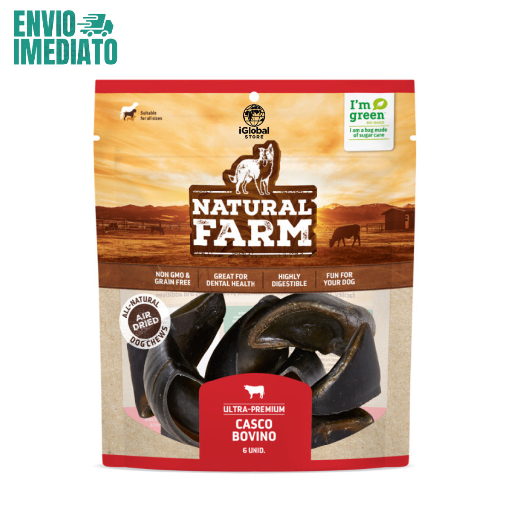 Casco Bovino para Cães 6 Unidades - Resistente e Natural