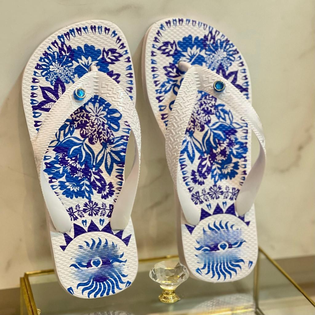Promoção Chinelo de Dedo Feminino Com Estampa Personalizada Que Reflete Seu Estilo