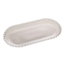 Travessa Oval Wolff Pearl de Cristal 24cm x 12cm x 2cm Decoração