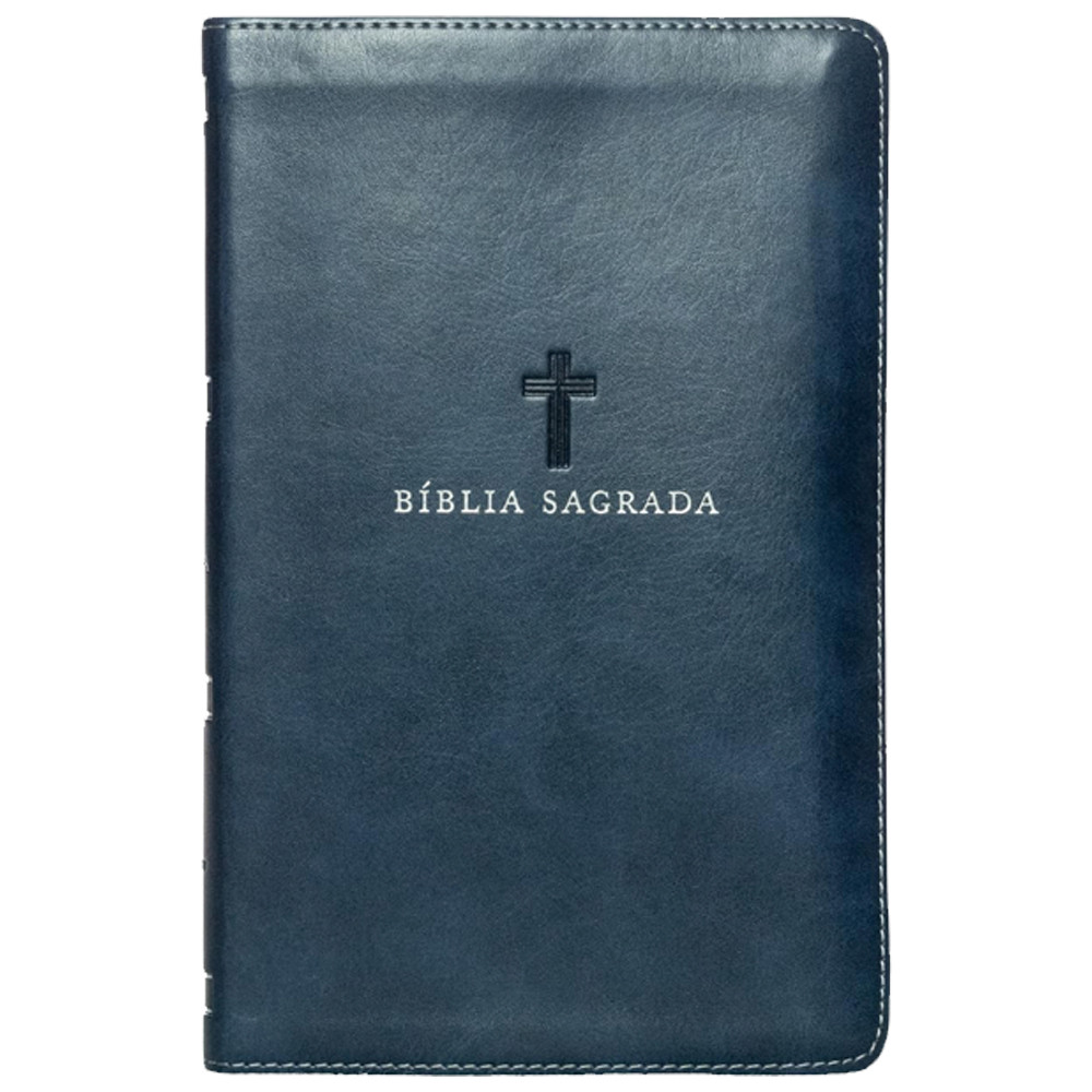 Bíblia Sagrada | NVI | Letra Grande | Leitura Perfeita | Couro Soft Azul em Oferta na Shopee