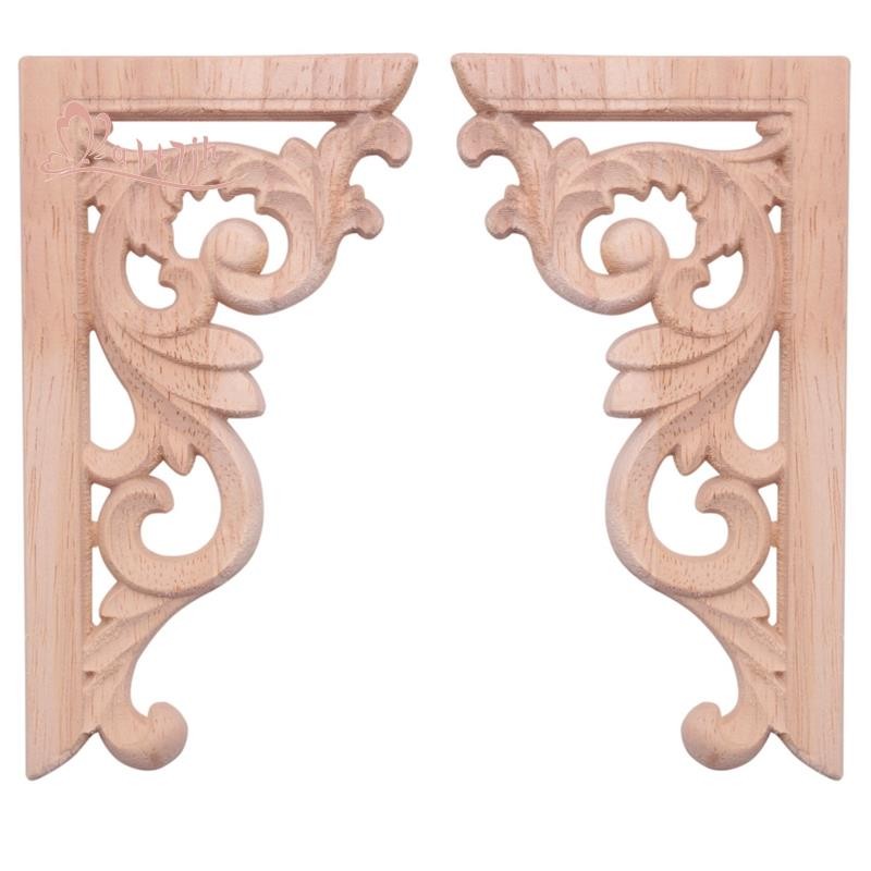 2 Peças Esquerda + Direita (Cada 1 Peça) Vintage Madeira Esculpida Canto Onlay Móveis Decoração De Parede Aplique De Mol em Oferta na Shopee