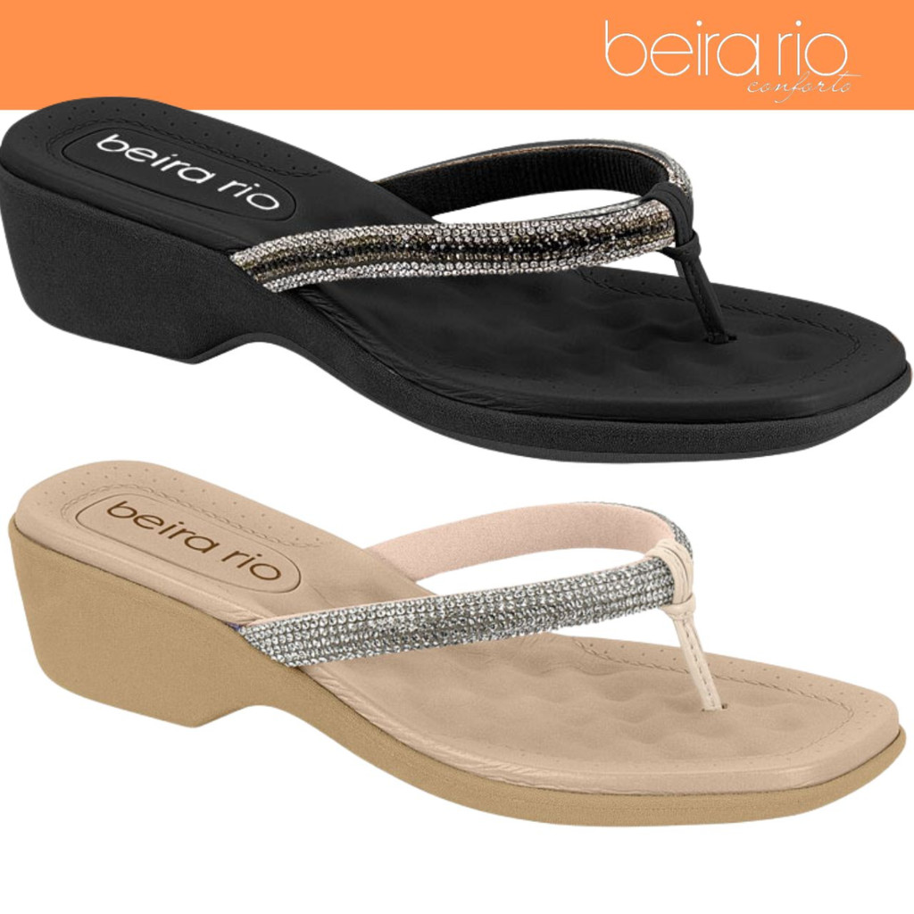 Sandália Tamanco Feminina Beira Rio Tira Pronta Strass Conforto em Oferta na Shopee