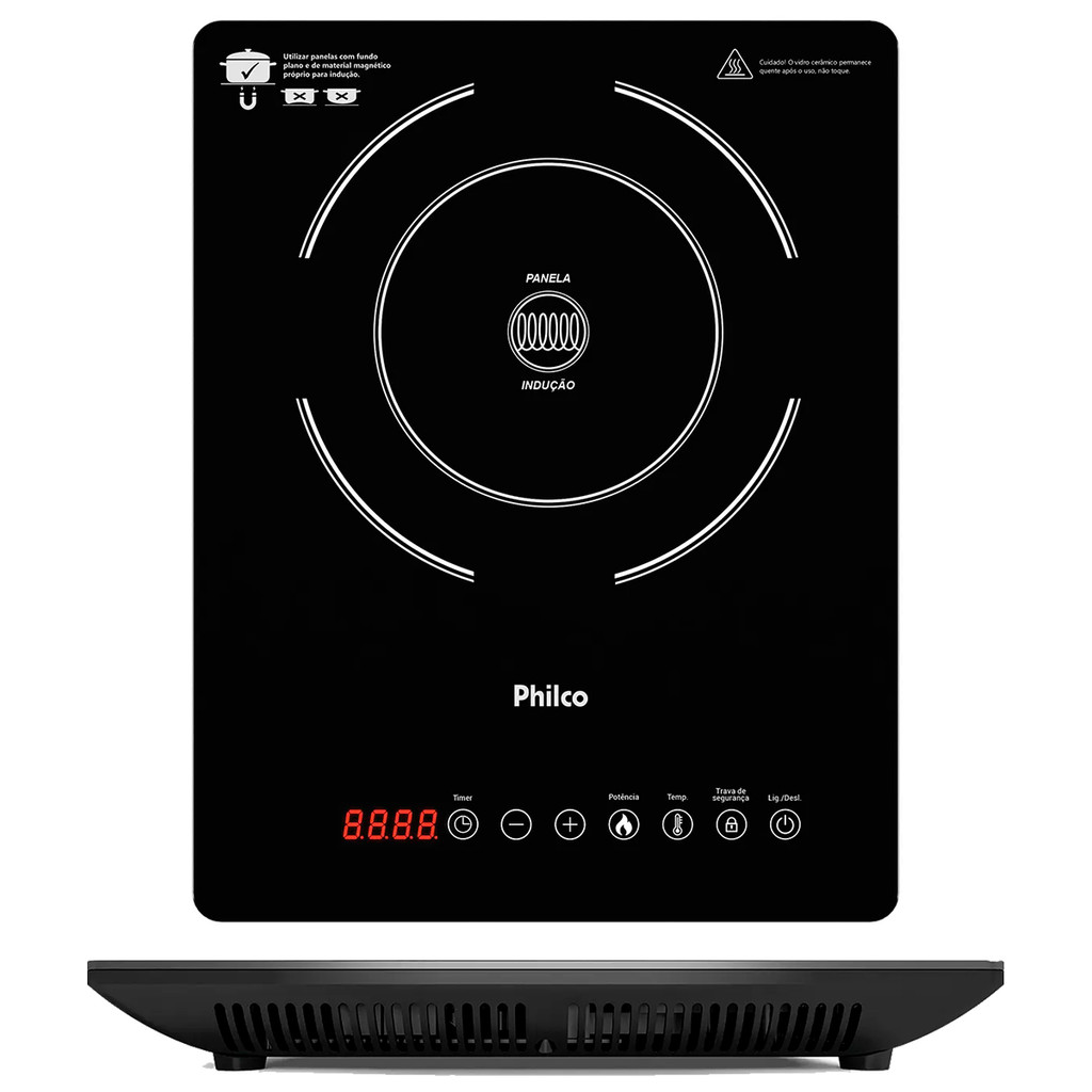 Detalhes do Cooktop De Indução 1 Boca 10 Níveis Philco Bivolt