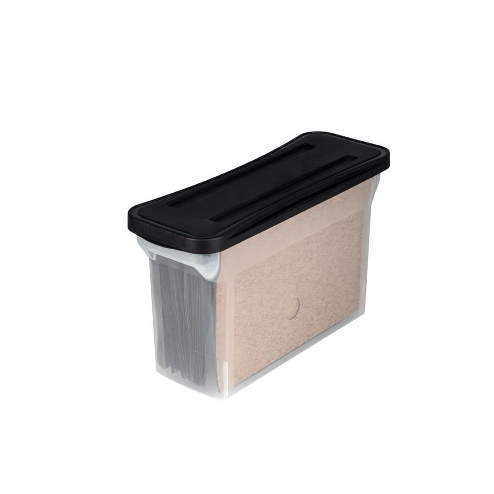 Caixa Organizadora Arquivo Estreita Empilhável Cristal Tampa Preta Office Line Ordene em Oferta na Shopee