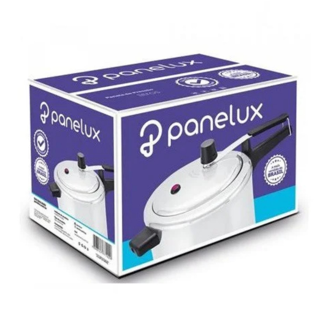 Detalhes do Panela de Pressão PANELUX Alumínio Polido Linha Classic 3, 4 ou 4.5 Litros - Fechamento Interno