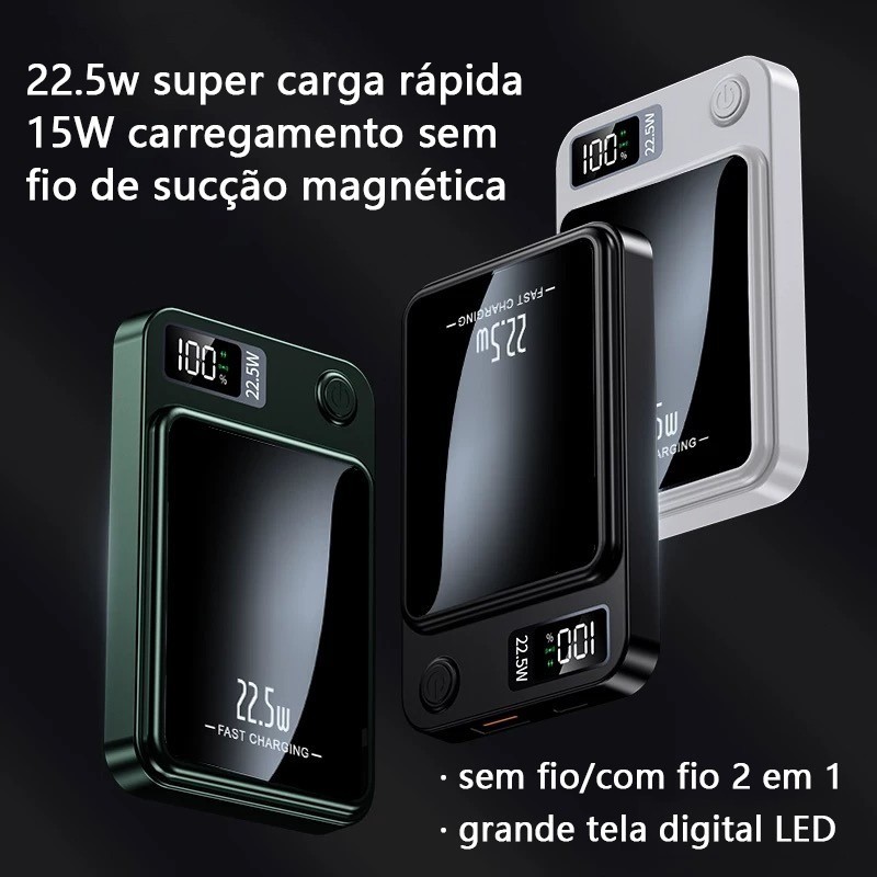 Carregador portátil para iPhone, banco de energia, bateria de 10000 mAh