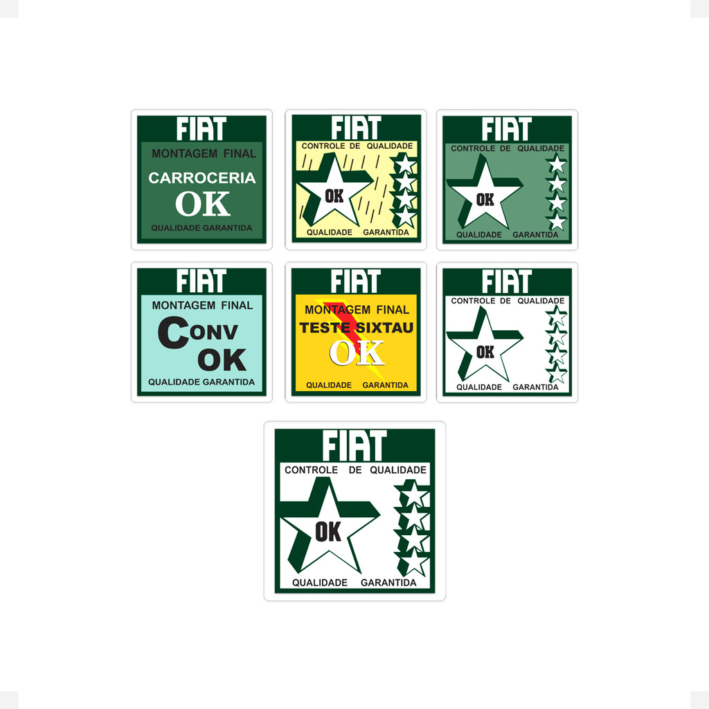 Adesivos Controle Qualidade Garantida Ok Linha Fiat Generico