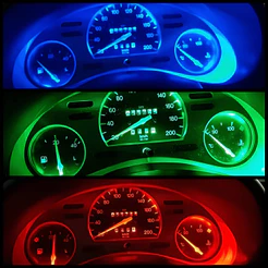 Led Painel Corsa Wind Led pingo T10 Azul Verde Vermelho 3 Lampadas