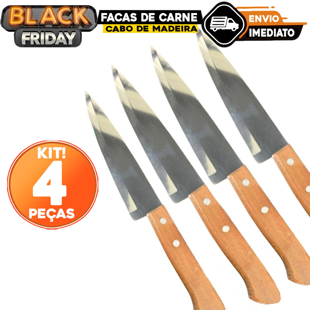 FACAS DE COZINHA PARA CARNE LEGUMES PEIXEIRA DE INOX 6 '' CABO MADEIRA