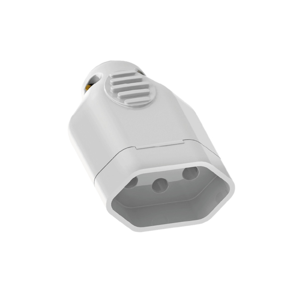 PLUGUE FEMEA BIPOLAR 2P+T BRANCO 20A 250V - ILUMI