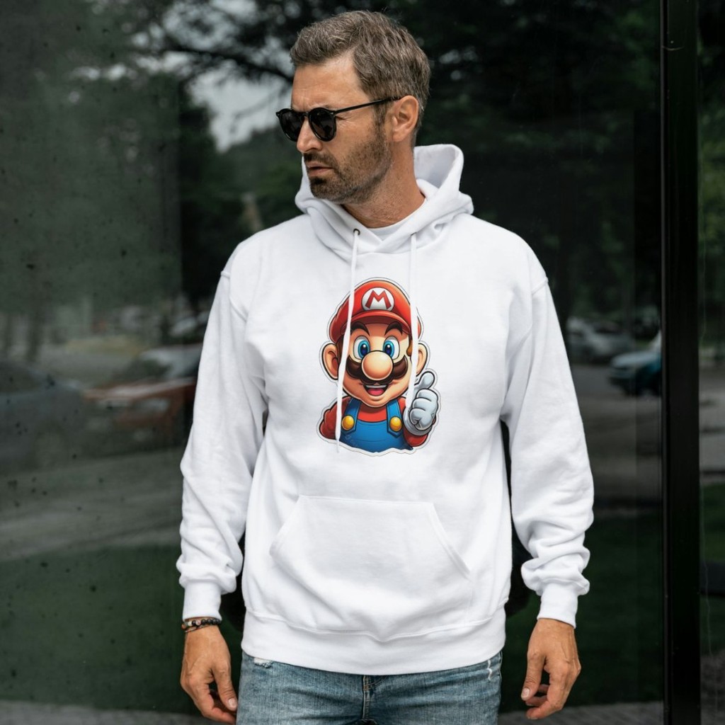 Moletom Canguru com Capuz Mario Masculino Feminino Lançamento