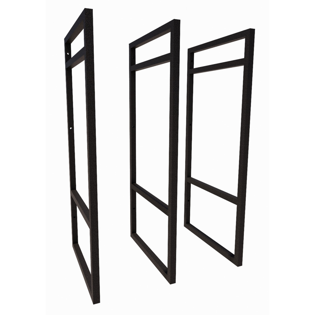 3 Suporte Prateleira Nicho Duplo Estilo Industrial Suspensa Parede Teto 60x28cm