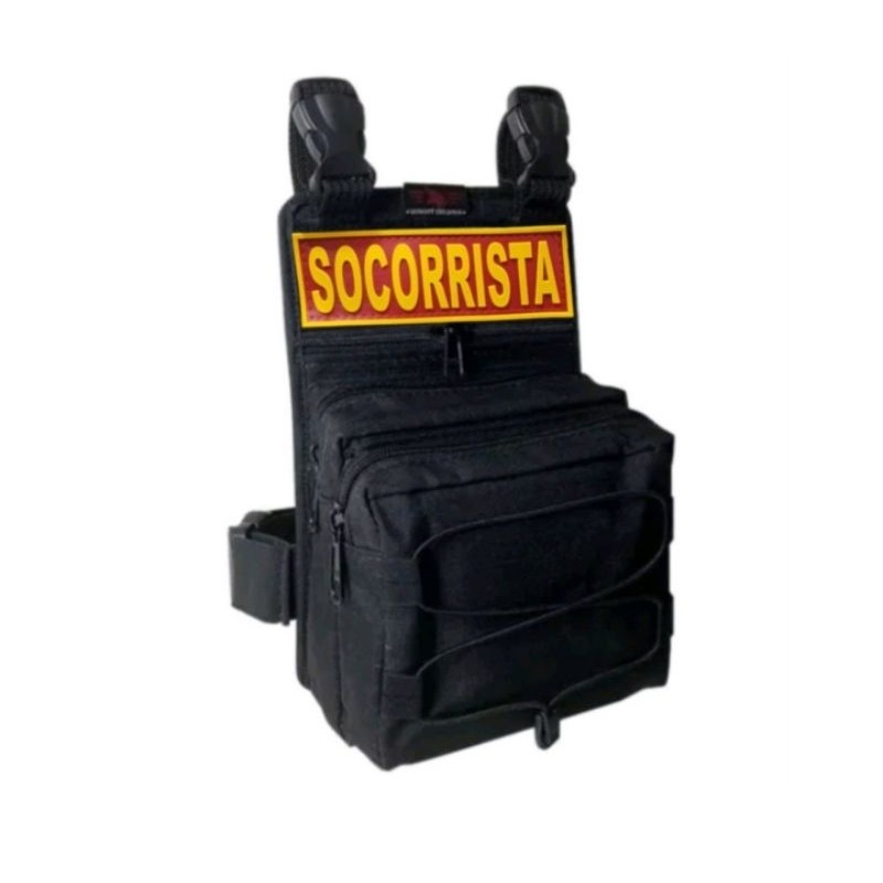 Kit Socorrista Bornal Força Nacional Com Bolso Duplo + Emborrachado (Patch) - Desert Coldres