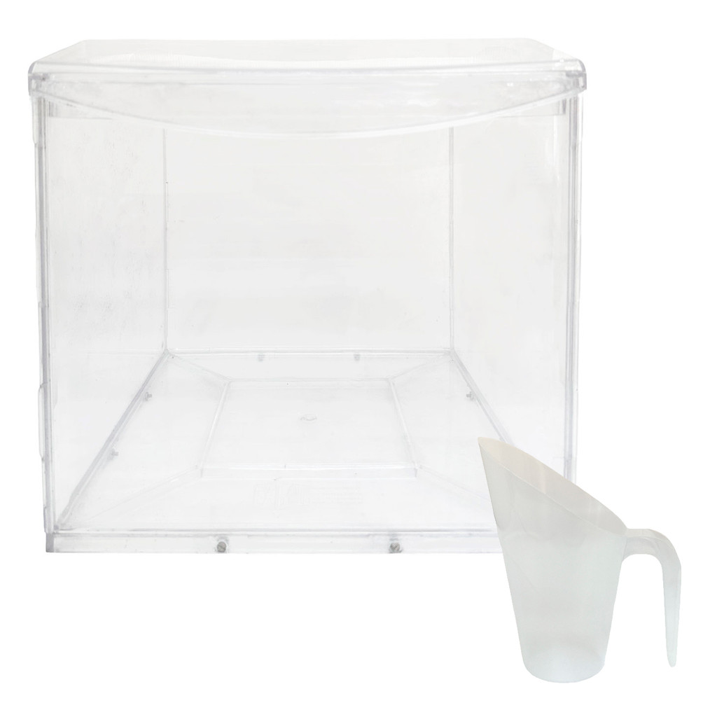 Pote Acrílico Desmontável 24 Litros c/ Concha 600ml Alimentos, Cereais, Grãos, Temperos