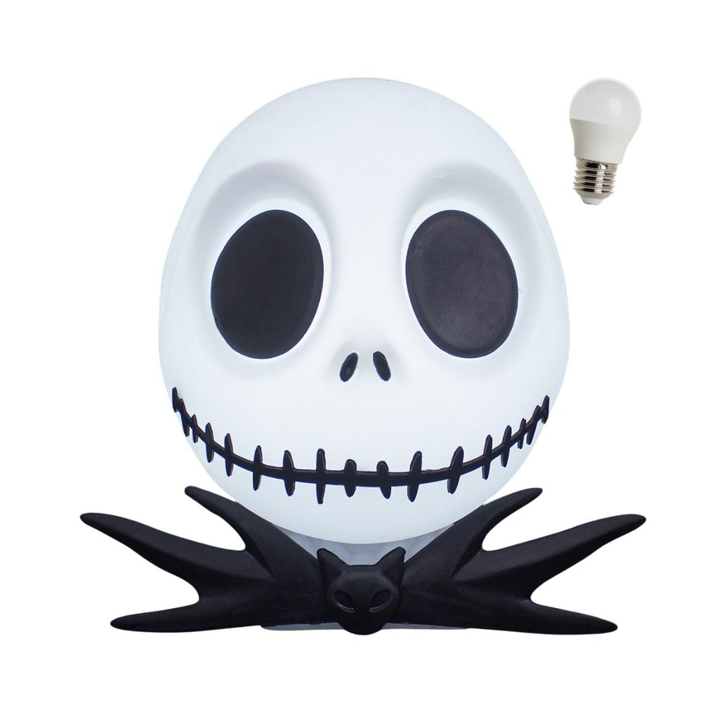 Luminária Jack Skellington com Lâmpada LED Personagem Jack Esqueleto Filme Disney Natal Halloween