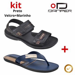 Kit 2 Pares Sandália Masculina Chinelo Danper Velcro/Premier Original Conforto em Oferta na Shopee