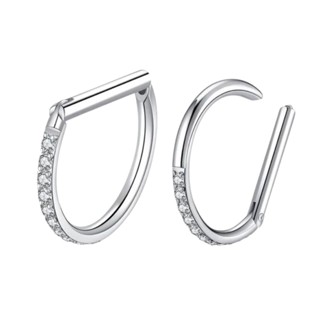 Piercing Titânio Meia Argola Clicker Cravejada em Oferta na Shopee