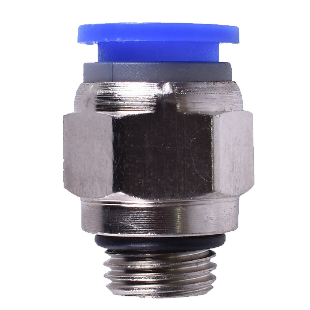Conexão Reta Rosca 1/4" X Tubo 08mm Pneumática De Engate Rápido Conector Macho Bsp (13mm)