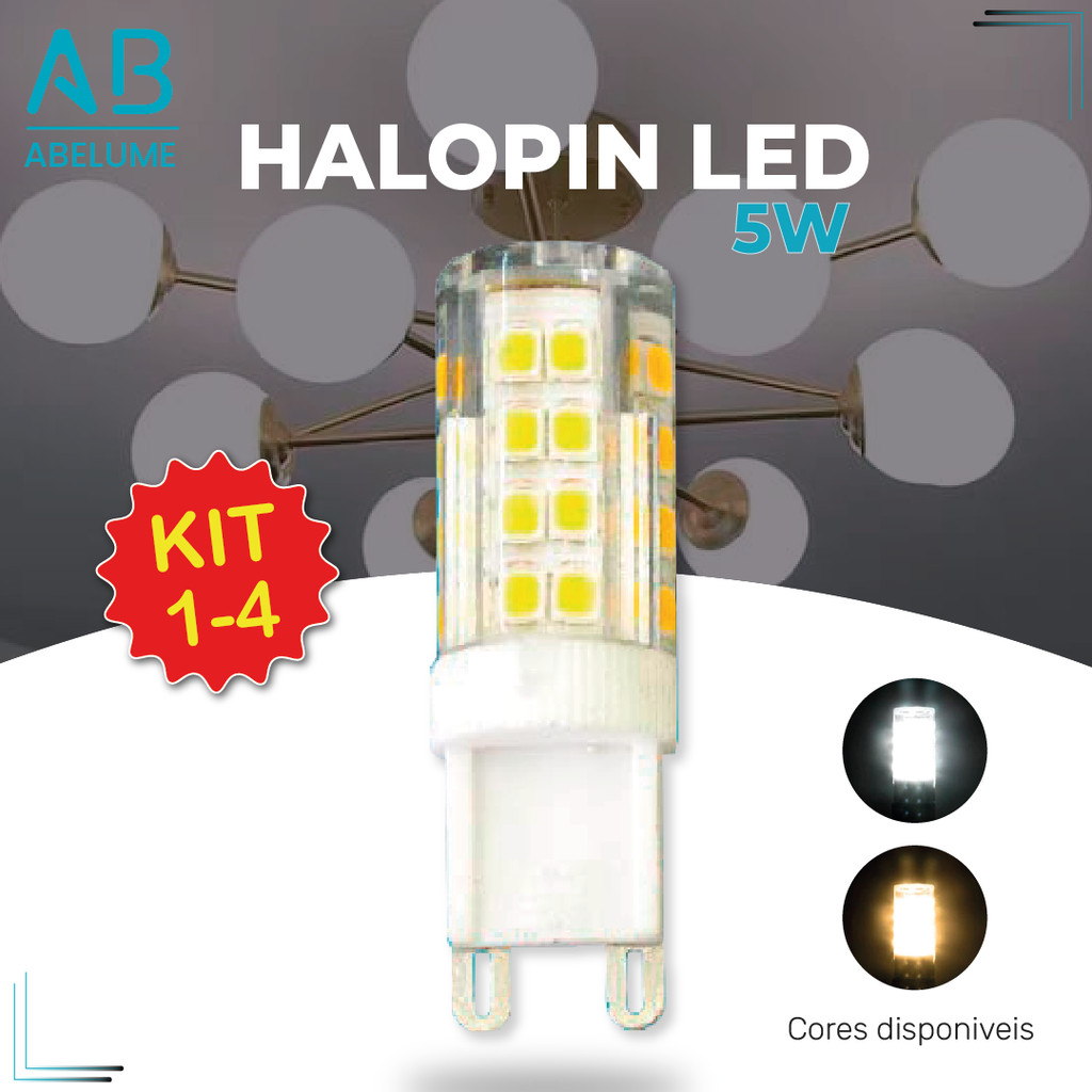Lâmpada Led 5W G9 Halopin Luz Bipino Luz Quente ou Fria | Para Arandelas e Decoração | Bivolt em Oferta na Shopee