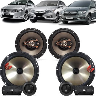 Kit Alto Falantes Dianteiros + Traseiros Honda City 2009 até 2021 - Hurricane Platino640w em Oferta na Shopee
